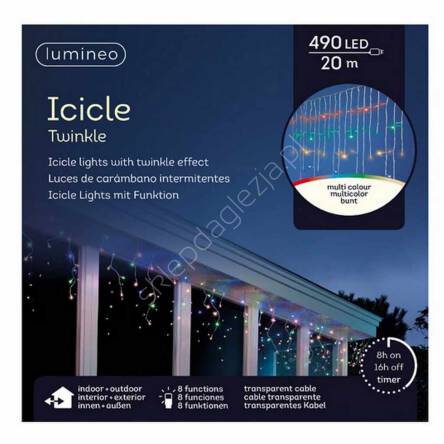 Lampki 480 LED sople multi 2000/50cm