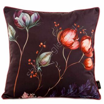 Poszewka Velvet 45*45cm bordowo-turkusowa