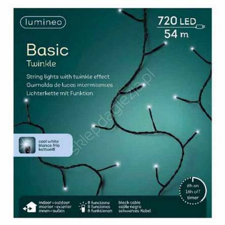 Lampki 720 LED białe zimne 54m