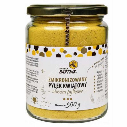 Miód pyłek kwiatowy mielony 0,3kg słoik