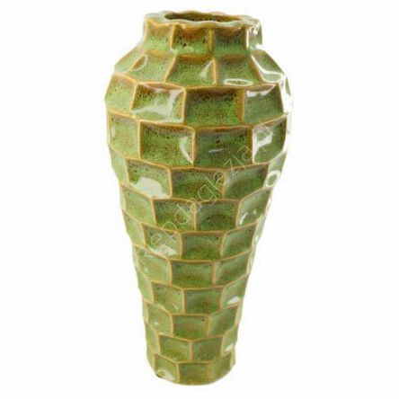 Wazon ceramiczny 14x30cm oliwkowa zieleń