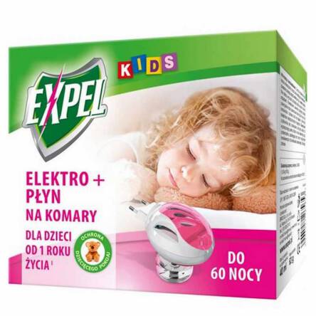 Expel Elektro + płyn na komary 60 nocy dla dzieci