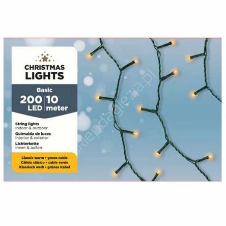 Lampki 200 LED białe ciepłe 995cm