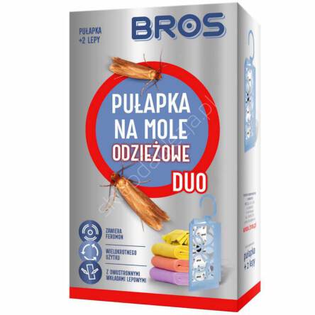 BROS Pułapka na mole odzieżowe Duo + 2wkłady