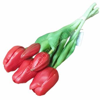 Bukiet Tulipan gumowy czerwony 5szt