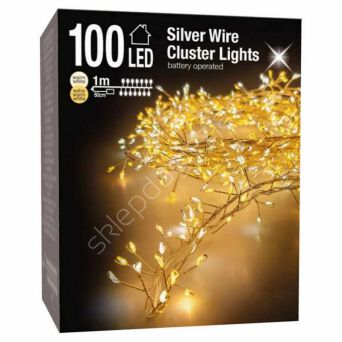 Lampki 100 LED białe ciepłe 1m