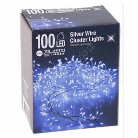 Lampki 100 LED białe zimne