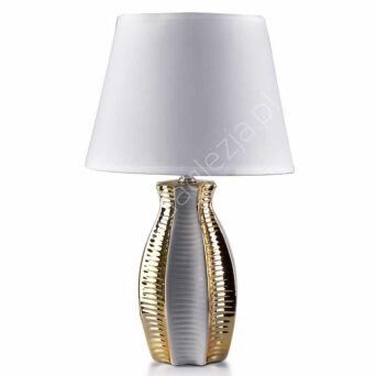 Lampa dekoracyjna Lara Ribbon biało-złota 38x13cm