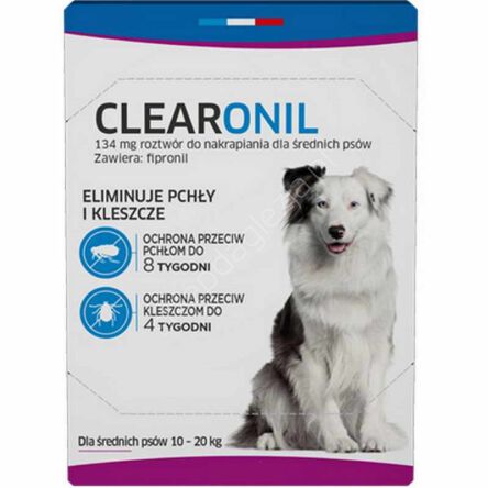 Krople Clearonil dla średnich psów 10-20kg