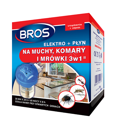 BROS Elektro + płyn na muchy,komary i mrówki