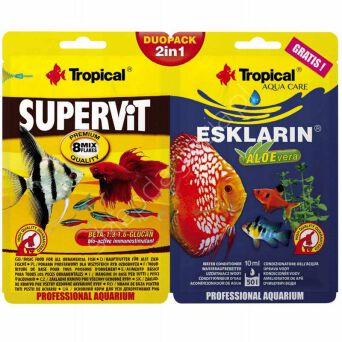 Pokarm dla ryb akwariowych Supervit 12g + Esklarin